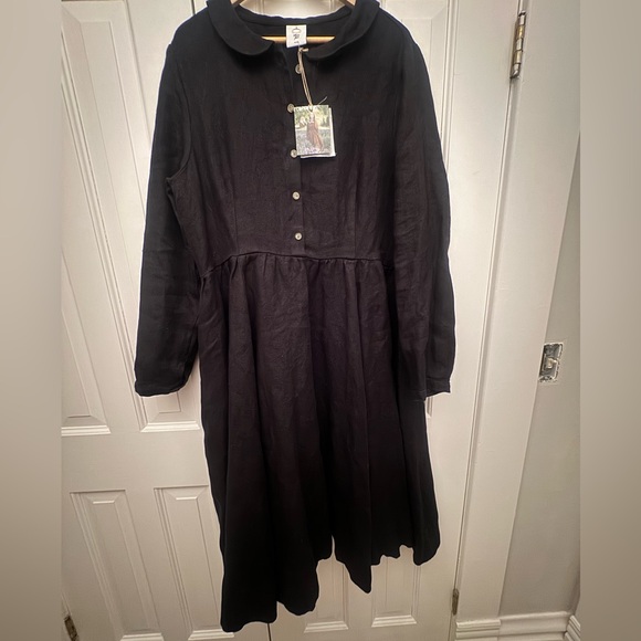 Son De Flor Classic Dress, Long Sleeve Black Pansy 4X - Picture 5 of 7